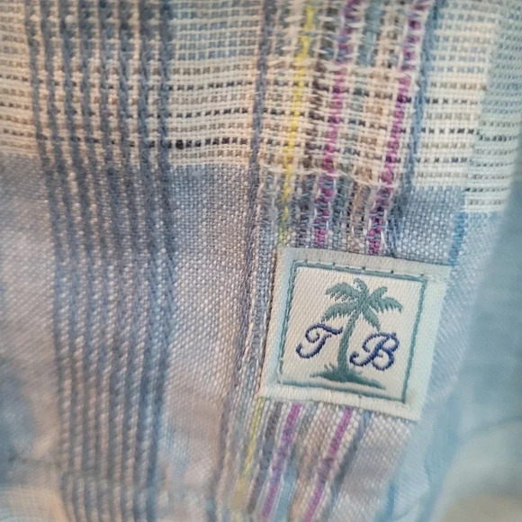 Tommy Bahama Men's Button-Up Shirt Size XL Multicolor Plaid Linen Short Sleeve - Picture 4 of 9